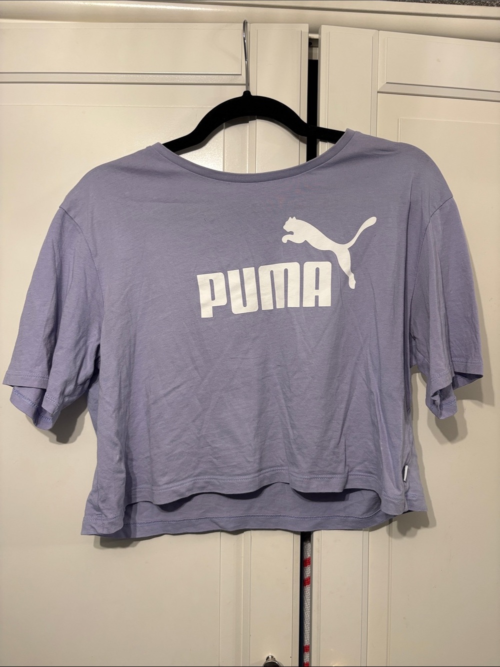 Puma Lavender Cropped Logo Tee - Women's